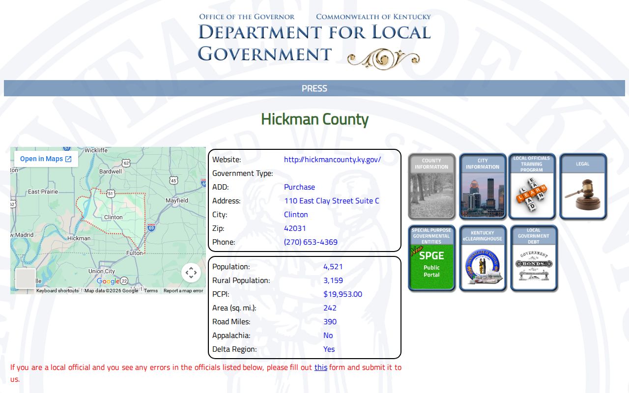 Hickman County sheriff directory for released inmate facility confirmation